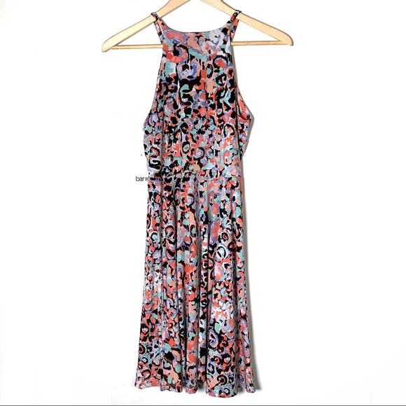 NWT Bar III pink floral painterly Leo fit and flair knee length dress sz small S - Picture 7 of 7